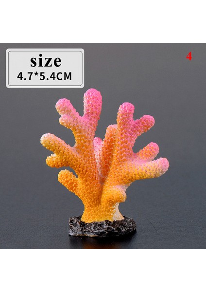 No.4 Tarzı Reçine Yapay Mercan Balığı Tankı Akvaryum Renkli Mini Mercan Resifi Dekor Balık Tankı Mercan Taşı Peyzaj Süsü Aquarium (Yurt Dışından)