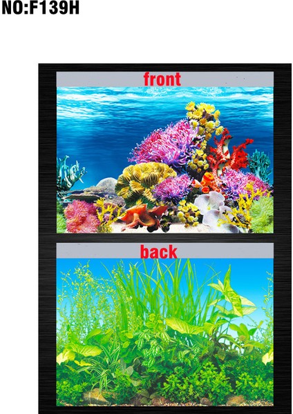 F139H Stili Yüksek 50X80CM Balık Tankı 3D Arka Plan Boyama Sticker Akvaryum Manzara Sticker Poster Çift Taraflı Okyanus Deniz Bitkileri Arka Plan Akvaryum Dekor (Yurt Dışından)