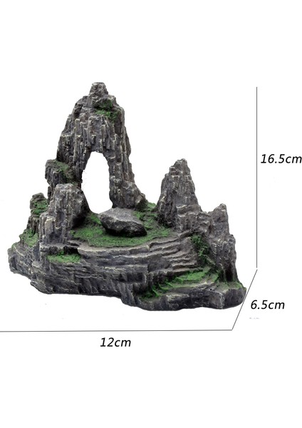16.5X6.5X12CM Stili M Beden Akvaryum Yapay Reçine Kaya Süsleri Kaya Dekorasyon Peyzaj Simülasyon Yosunu Balık Canlı Akvaryum Aksesuarları (Yurt Dışından)