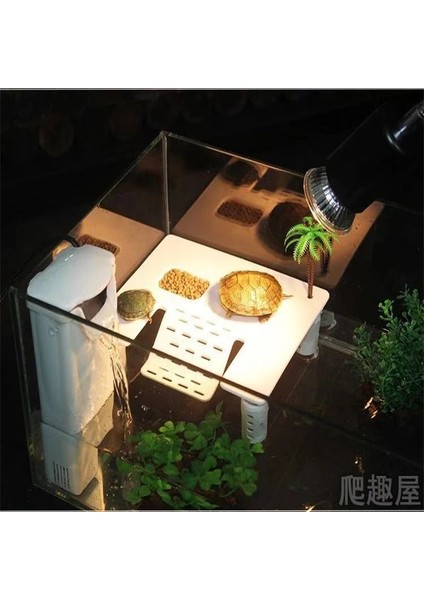 L Tarzı Akvaryum Balık Tankı Tırmanma Merdiven Adası Kaplumbağa Güneşlenme Platformu (Yurt Dışından) modelleri