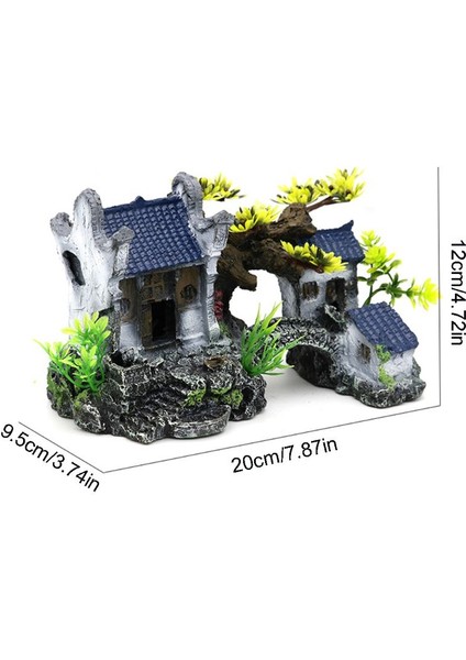 9FF801127 Stili Kaya Bahçesi Süs Balık Tankı Peyzaj Dekorasyonu Vintage Ev Reçine (Yurt Dışından)