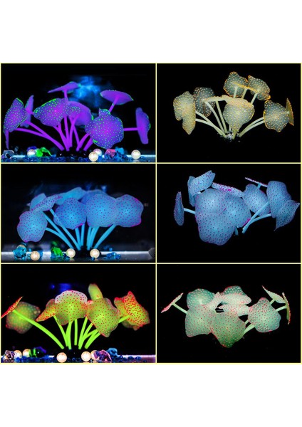 No.3 Tarzı Silikon Parlayan Yapay Balık Tankı Mercan Bitkileri Sualtı Süsü Aquarium Dekorasyonu (Yurt Dışından)