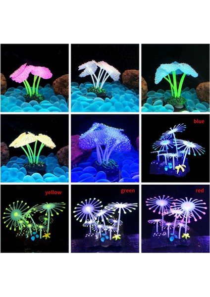 No.3 Tarzı Silikon Parlayan Yapay Balık Tankı Mercan Bitkileri Sualtı Süsü Aquarium Dekorasyonu (Yurt Dışından)