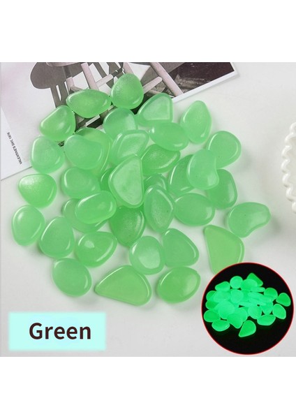 Yeşil Stil 25 Adet Bahçe Patikaları Için Parlayan Kaya Taşları Glow Stones Rocks Glow In The Dark Bahçe Çakılları - Aydınlatmalı Taşlar (Yurt Dışından)