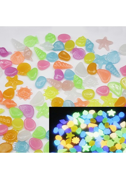 No.8 Stili 20 Adet Glow Taş Akvaryum Dekoratif Parlayan Taş Luminous Sahte Çakıl Deniz Canlıları Denizyıldızı Güneşli Balık Tankları Dekorasyon Bahçe (Yurt Dışından)