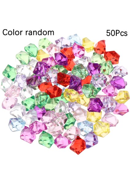 Renk Rastgele Stil M Beden Renkli Çanta 1.4*1.1cm Akvaryum Akrilik Taşlar Kristal Buz Küpleri Dekor Vazo Doldurucu Çakıl Balık Tankı Ev Süsü (Yurt Dışından)