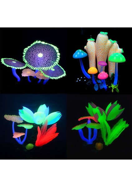 Pembe Tarzı Akvaryum Silikon Simülasyon Yapay Balık Tankı Sahte Mercan Bitkisi Su Altı Deniz Anemonu Luminöz Dekorasyon (Yurt Dışından) fiyatları