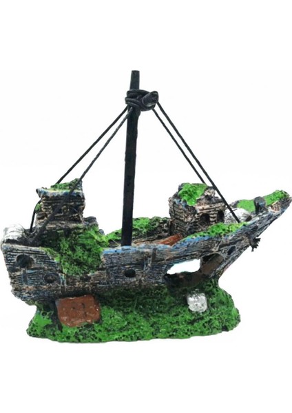 No.7 Tarzı Fashiowreck Figürü Pratik Mini Akvaryum Manzara Hasarlı Deniz Savaş Gemisi Dekorasyonu (Yurt Dışından) fiyatları
