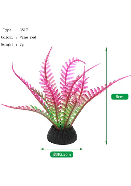 CS17 Şarap Kırmızısı Stili Balık Tankı Peyzajlama Simüle Su Bitki Çiçekleri Sahte Su Bitkisi Plastik Su Bitkisi Balık Tankı Aksesuarları (Yurt Dışından)