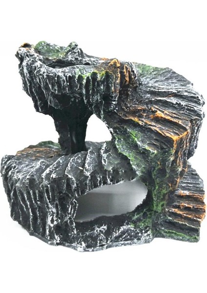 B2 Stili Reçine Kaplumbağa Adım Simülasyon Tırmanma Teras Adası Sürüngen Gizleme Noktası Akvaryum Peyzajı Gri Karides Küçük Hayvan Barınağı (Yurt Dışından) fırsatları