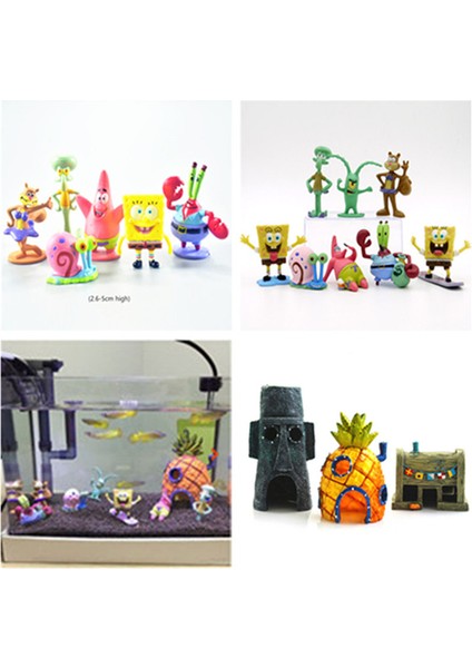 005 (6 Adet) Tarzı Akvaryum Dekorasyon Karikatür Figürleri Ev Ev Küçük Balık Tankı Dekor Akvaryum Aksesuarları (Yurt Dışından) fiyatları