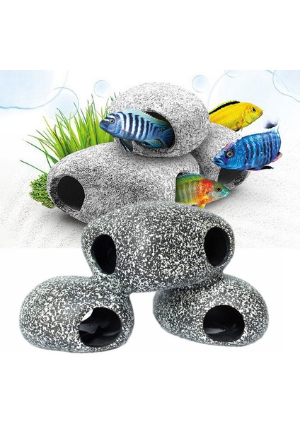 Büyük Stil 1 Bilgisayar Akvaryum Cichlid Taş Seramik Mağara Akvaryum Balık Tankı Havuz Karides Yetiştirme Süs Eşyası Dekoratif Mermer Yeni (Yurt Dışından) modelleri