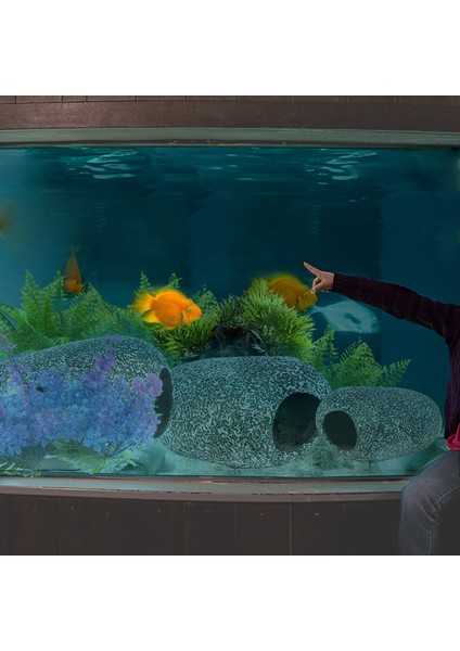 Büyük Stil 1 Bilgisayar Akvaryum Cichlid Taş Seramik Mağara Akvaryum Balık Tankı Havuz Karides Yetiştirme Süs Eşyası Dekoratif Mermer Yeni (Yurt Dışından) fırsatları