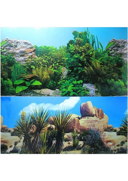 No.12 Tarzı 50CMY x 150CML cm Yüksek Çift Taraflı Akvaryum Arka Planı Poster Kaya Balık Tankı Dekoratif Duvar Arka Plan Resim Parlatmalı (Yurt Dışından) fırsatları