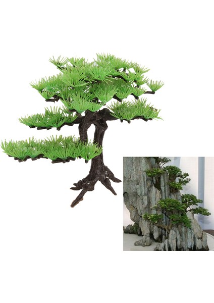 No.5 Tarzı Akvaryum Bonsai Ağacı Taş Bahçesi Yapay Bitki Çam Ağacı Balık Tankı Süsü (Yurt Dışından) fiyatları