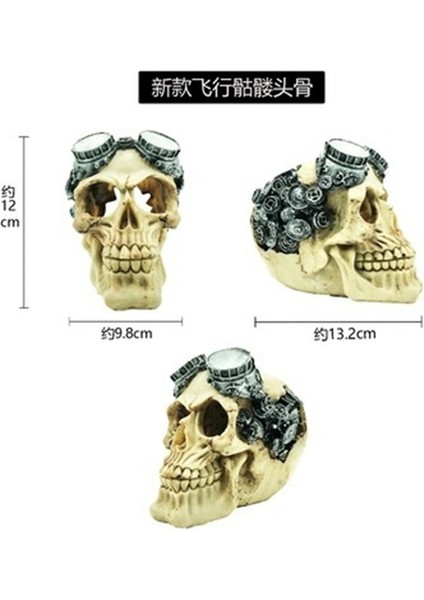 Kel Kafatası Stili Reçine Paskalya Adası Kafa Kemik Kafatası Heykeli Kertenkele Terraryum Sürüngen Gizleme Mağarası Akvaryum Balık Tankı Peyzaj Dekorasyon Süsü (Yurt Dışından)