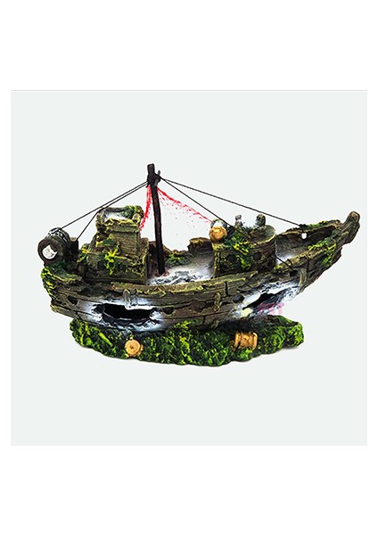 Kahverengi Stil 26.5X14X9CM Akvaryum Dekor Balık Tankı Enkaz Dekorasyon Korsan Hazinesi Balık Ağı Süs Heykeli Balıklar Için Aksesuarlar (Yurt Dışından)