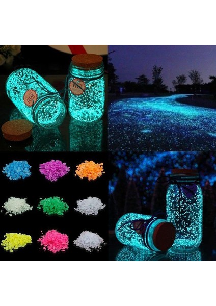 Gül Kırmızı Stili 10G Ekolojik Luminous Parlayan Yapay Kum Akvaryum Balık Tankı Bonsai Bahçe Dekor Koyu Taşlar Kum Parlama Malzemeleri (Yurt Dışından)