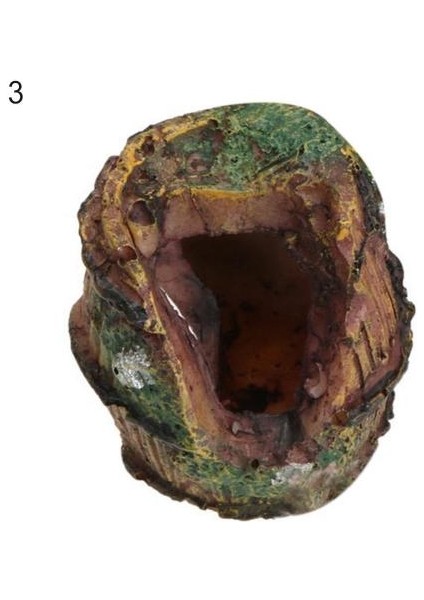 No.3 Tarzı Balık Tankı Gözenekli Saklanma Mağarası Kova Peyzaj Süslemesi Akvaryum Süsü (Yurt Dışından)