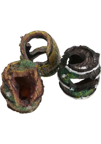 No.3 Tarzı Balık Tankı Gözenekli Saklanma Mağarası Kova Peyzaj Süslemesi Akvaryum Süsü (Yurt Dışından) modelleri