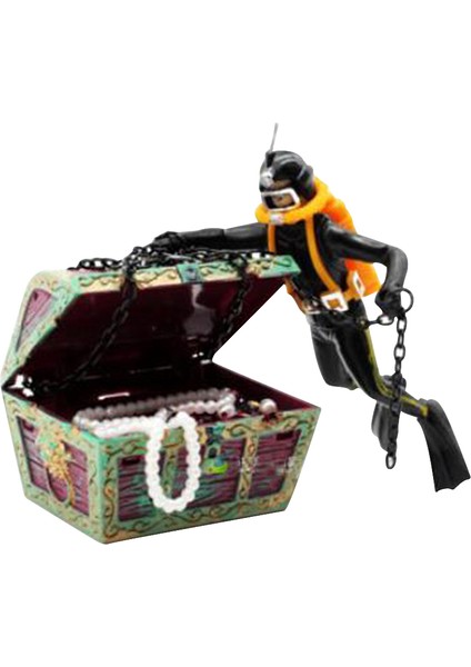 No.1 Tarzı Akvaryum Dalıcı Hazine Aksiyon Sandık Süsü Balık Tankı Hava Avcısı Sualtı Manzara Süsleri (Yurt Dışından)