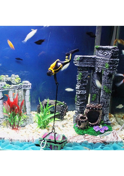 No.1 Tarzı Akvaryum Dalıcı Hazine Aksiyon Sandık Süsü Balık Tankı Hava Avcısı Sualtı Manzara Süsleri (Yurt Dışından) indirimleri