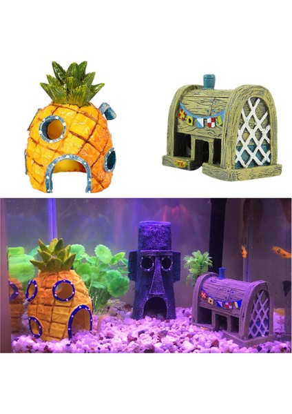 No.6 Tarzı 1 Parça Reçine Akvaryum Ananas Ev Süsü Tekne Dinozor Kafatası Biblo Balık Tankı Taş Dekor Kayalık Mağara Için Hediye (Yurt Dışından)