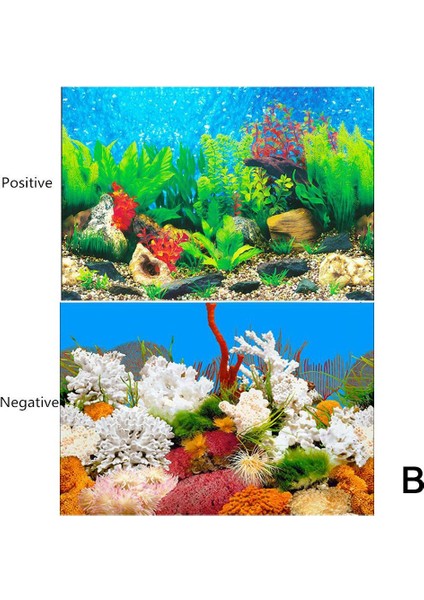 B Tarzı 30X50CM Akvaryum Manzara Sticker Poster Balık Tankı 3D Arka Plan Boyama Sticker Çift Taraflı Okyanus Deniz Bitkileri Arka Plan Akvaryum Dekorasyon (Yurt Dışından)