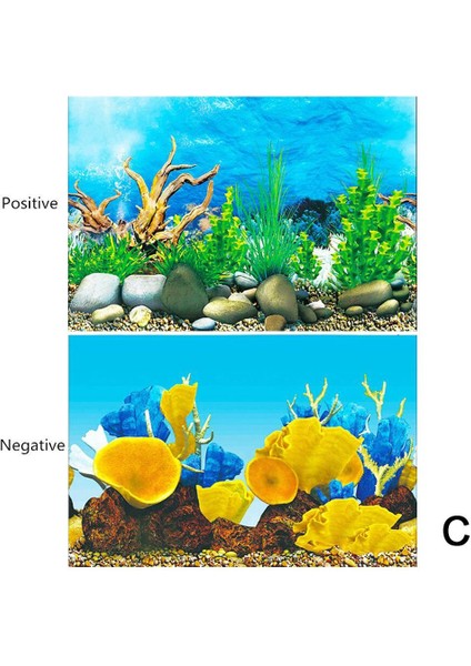 C Stili 40X60CM Akvaryum Manzara Sticker Poster Balık Tankı 3D Arka Plan Boyama Sticker Çift Taraflı Okyanus Deniz Bitkileri Arka Plan Akvaryum Dekorasyon (Yurt Dışından)