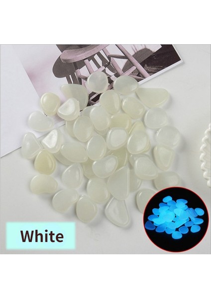Beyaz Stil 100 Adet Bahçe Patikaları Için Parlayan Kaya Taşları Glow Stones Rocks Glow In The Dark Bahçe Çakılları - Aydınlatmalı Taşlar (Yurt Dışından)