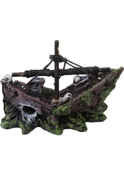 No.1 Tarzı Akvaryum Süs Dekoru Batık Gemi Yıkıcı Balık Mağara Dekorasyonu - Balık Tankı Aksesuarları (Yurt Dışından)