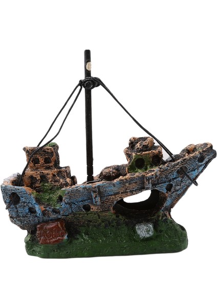 No.1 Tarzı Akvaryum Süs Dekoru Batık Gemi Yıkıcı Balık Mağara Dekorasyonu - Balık Tankı Aksesuarları (Yurt Dışından) modelleri