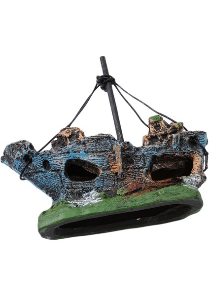 No.1 Tarzı Akvaryum Süs Dekoru Batık Gemi Yıkıcı Balık Mağara Dekorasyonu - Balık Tankı Aksesuarları (Yurt Dışından) fırsatları