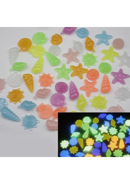 No.1 Tarzı 50 Parça Glow Taş Akvaryum Dekoratif Parlayan Taş Luminous Sahte Çakıl Deniz Canlıları Denizyıldızı Güneşli Balık Tankları Dekorasyon Bahçe (Yurt Dışından)