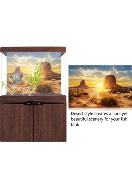 Sarı Stil 91X41CM Güneş ve Çöl Stili Akvaryum Balık Arka Planı Poster Pvc Yapışkan Dekorasyon Kağıdı Akvaryum Arka Planı Poster Manzara (Yurt Dışından) modelleri