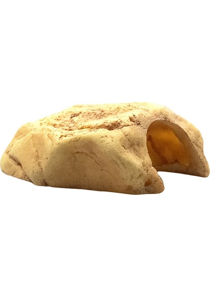 Bir Stil Sürüngen Mağara Dekorasyonu Balık Tankı Akvaryum Reçine Dekorasyon Simüle Sarı Mum Taşı Kaçış Deliği (Yurt Dışından)