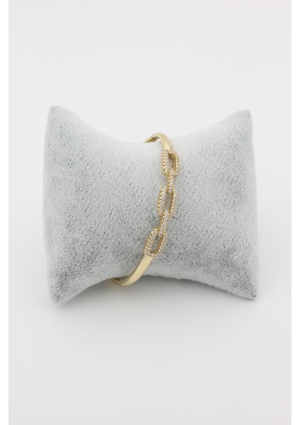 Xupıng Jewelry 14 Ayar Altın Kaplama,kare Üç Taşlı Zirkon Bilezik fiyatları