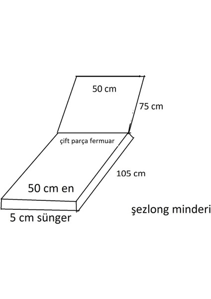 MİRZADE ŞEZLONG MİNDERİ LÜKS SU GEÇİRMEZ KUMAŞ YASTIKLI GRİ SÜNGERLİ FERMUARLI-KAHVE/KREM