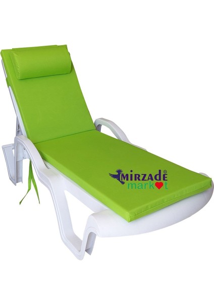 MİRZADE ŞEZLONG MİNDERİ LÜKS SU GEÇİRMEZ KUMAŞ YASTIKLI GRİ SÜNGERLİ FERMUARLI-FISTIK YEŞİL