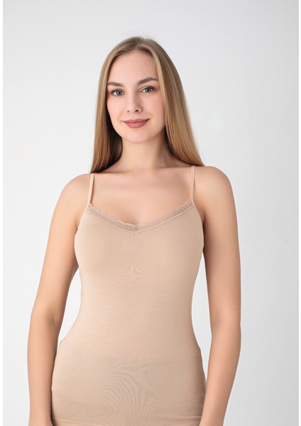 Bambu Ince Askılı Dantelli Atlet 3'lü Paket fiyatları