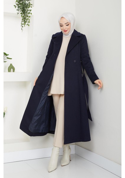 Kalın Yünlü Kumaş Kışlık Kaşe Kadın Kaban 57019 fiyatları