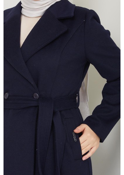 Kalın Yünlü Kumaş Kışlık Kaşe Kadın Kaban 57019 modelleri