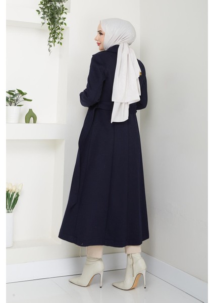 Kalın Yünlü Kumaş Kışlık Kaşe Kadın Kaban 57019 indirimleri