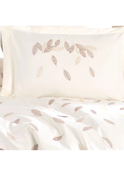 Çift Kişilik Poplin Premium Nakışlı Nevresim Lidia Krem modelleri