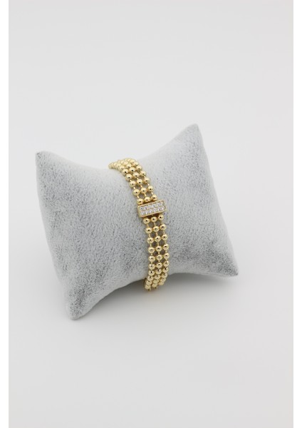 Xupıng Jewelry 14 Ayar Altın Kaplama, Nokta Taşlı Zirkon Bileklik