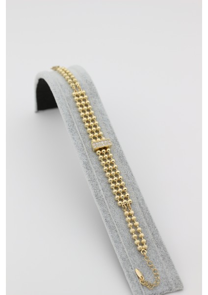 Xupıng Jewelry 14 Ayar Altın Kaplama, Nokta Taşlı Zirkon Bileklik