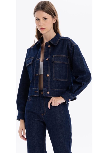 Slim Fit Cepli Denim Kadın Ceket fırsatları