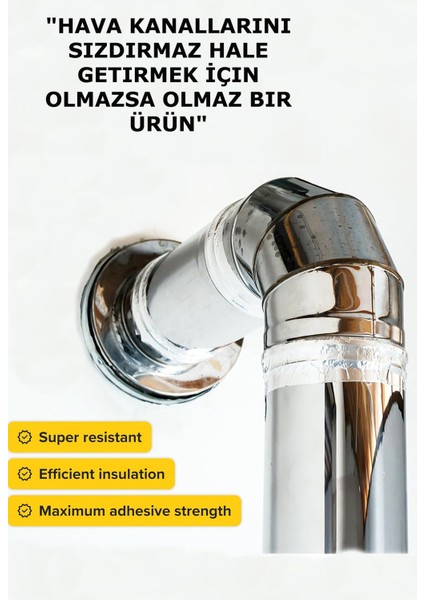 Ithal Alüminyum Folyo Bant 70 mm x 50 M Su Geçirmez, Yüksek Sıcaklık Izolasyonlu Sızdırmaz