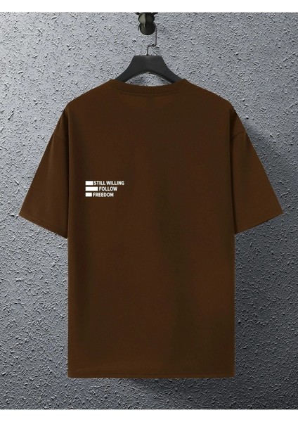 Still Willing Baskılı Oversize Erkek T-Shirt Salaş Boyfirend