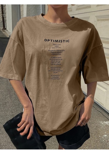 Oversize T-Shirt Optımıstıc Baskılı fiyatları